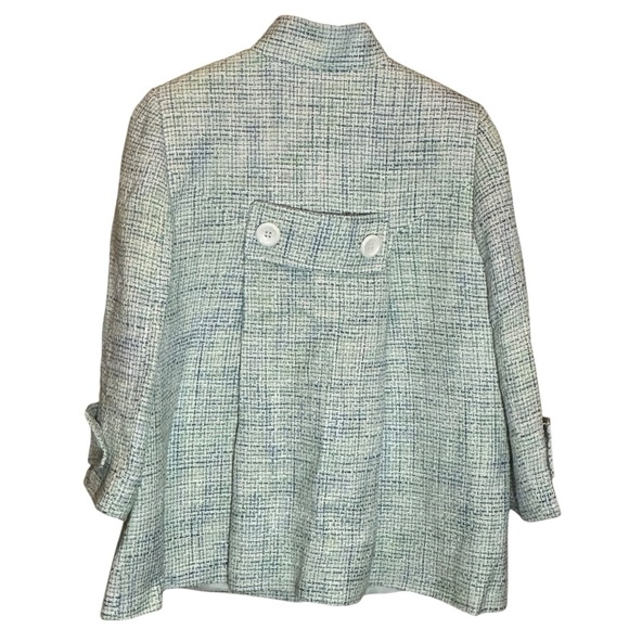 Isabella Demarco White Blue Green Women’s Lined Blazer Jacket Size 8 - Picture 4 of 9